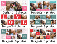 Personalised Valentine Photo Mug – Custom picture Mug with up to 8 Photos – Romantic Gift for Him or Her