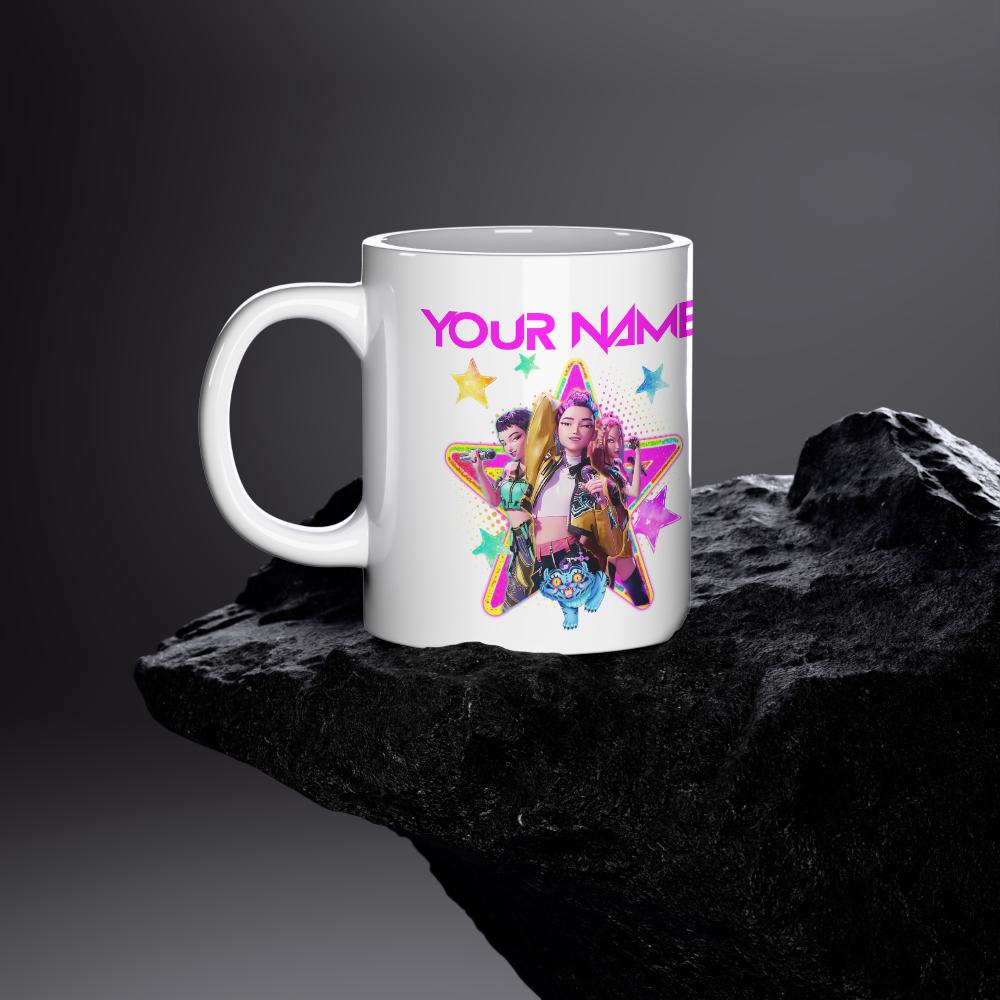 Custom K-Pop Demon Hunters Mug Huntrix Inspired | Personalised name cup | K-Pop Anime | Kids Gift