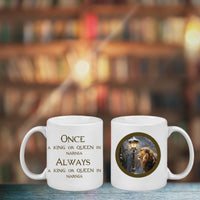 Narnia Inspired Mug | Aslan & Lamppost Design | "Once a King or Queen in Narnia" Quote | Gift for Book Lovers