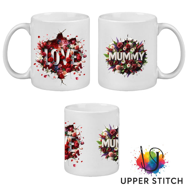Floral Mummy Mug | Valentine’s Day Gift for Mummy | Mother’s Day Mug | Mum Birthday Gift | 11oz Handmade Ceramic Mug