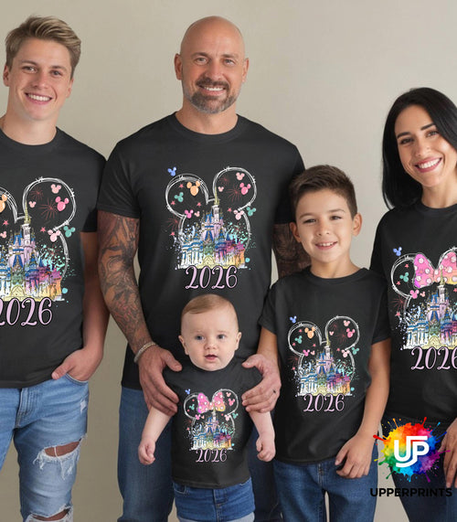 2026 Disney Trip Personalised T-Shirt | Mickey or Minnie Design | Matching Family & Group Shirts