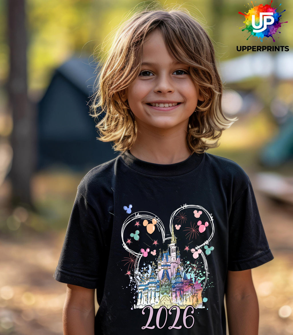 2026 Disney Trip Personalised T-Shirt | Mickey or Minnie Design | Matching Family & Group Shirts