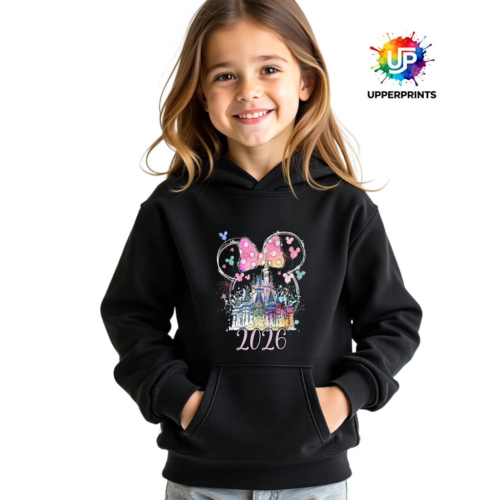 2026 Disney Trip Personalised Hoodie | Mickey or Minnie Design | Matching Family & Group tops