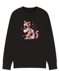 Floral Cat Sweatshirt, Cat Lover Jumper, Flower Kitty Design, Cozy Sweater, Gift for Cat Mum, Sizes S–5XL