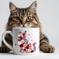 Floral Cat Mug, 'Floral Feral Fabulous' , Cat Lover Coffee Cup, Gift for Cat Mum