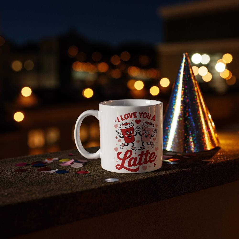 I Love You A Latte Mug – Valentine’s Day Coffee Cup – Couple Mug – Romantic Gift for Him or Her – Double Sided Print