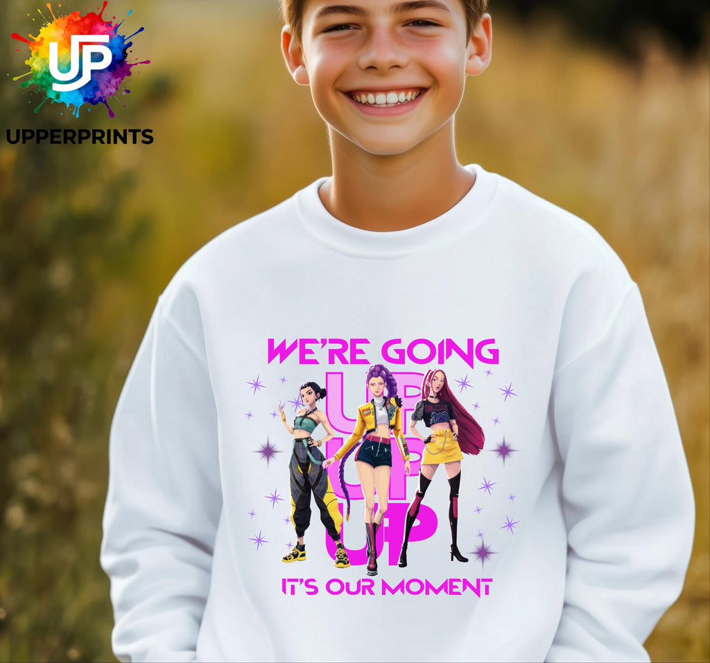 We’re Going Up Jumper| Golden Huntrix Inspired Sweater | K-Pop Demon Hunters Fan Sweatshirt | Kids & Adults