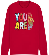 You Are Enough Affirmation Sweatshirt | Positive Message Jumper for Kids | Teacher & Mom Encouragement Top | Kindness Confidence Gift