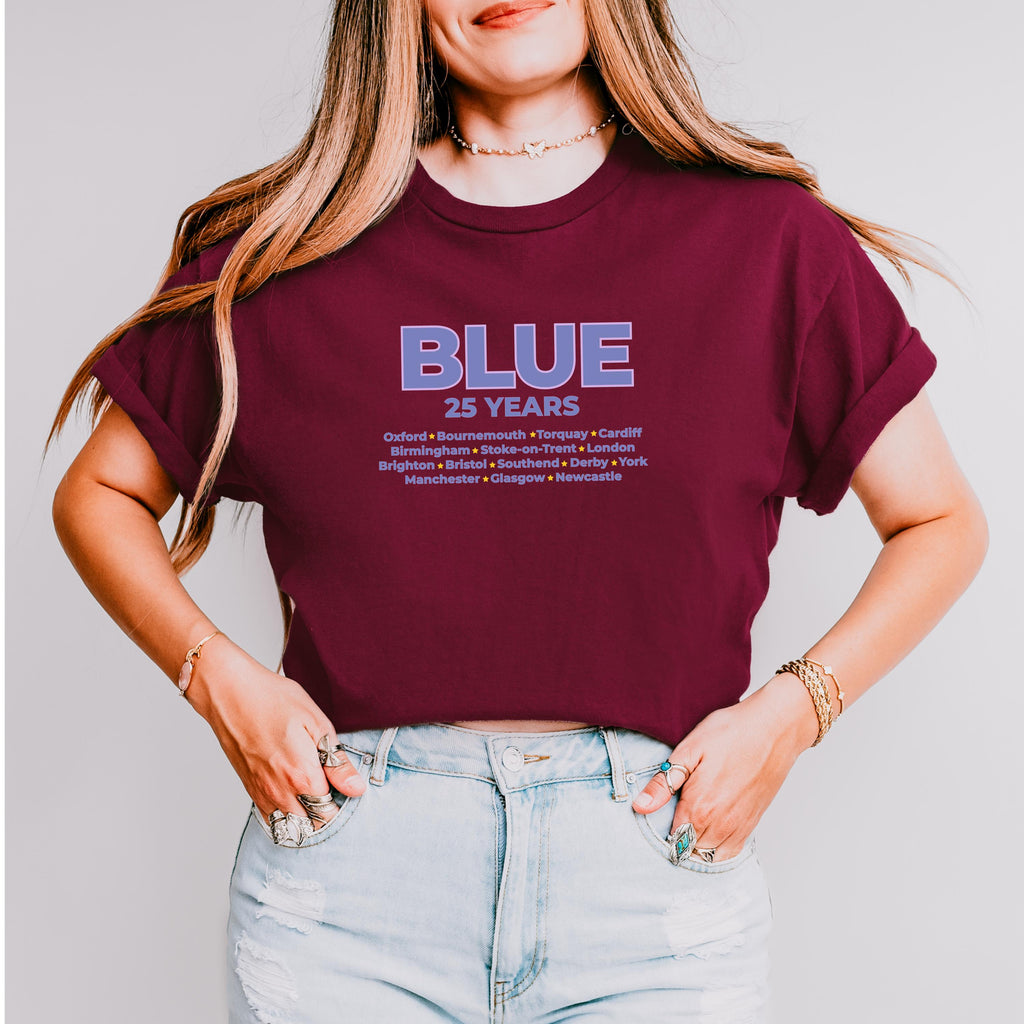 Blue 25th Anniversary Tour T-Shirt | 90s Boy Band Nostalgia