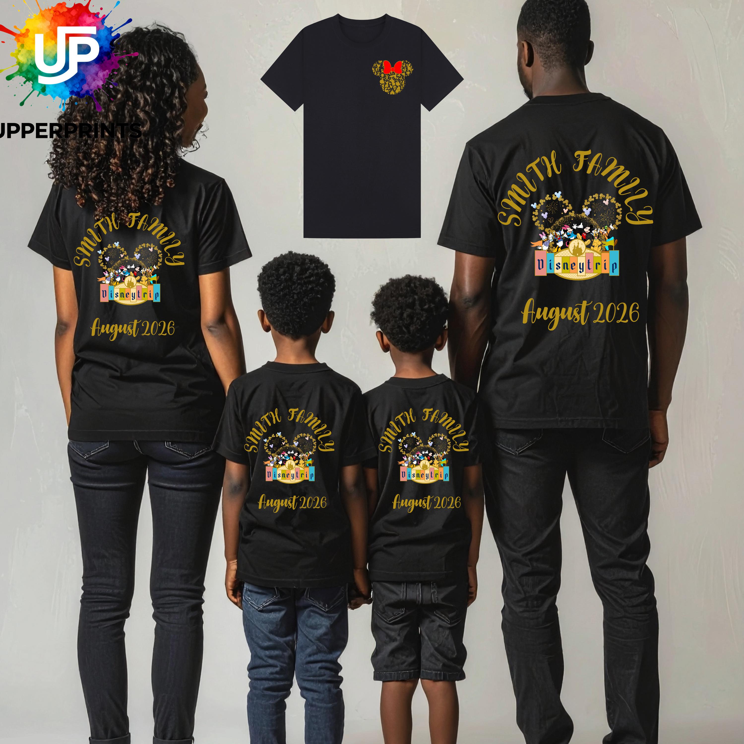 Personalised Disney Trip T-Shirts | Matching Family Disney Shirts | Custom Front & Back | Kids, Adults and Plus size | Disney Holiday Tee