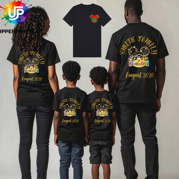 Personalised Disney Trip T-Shirts | Matching Family Disney Shirts | Custom Front & Back | Kids, Adults and Plus size | Disney Holiday Tee