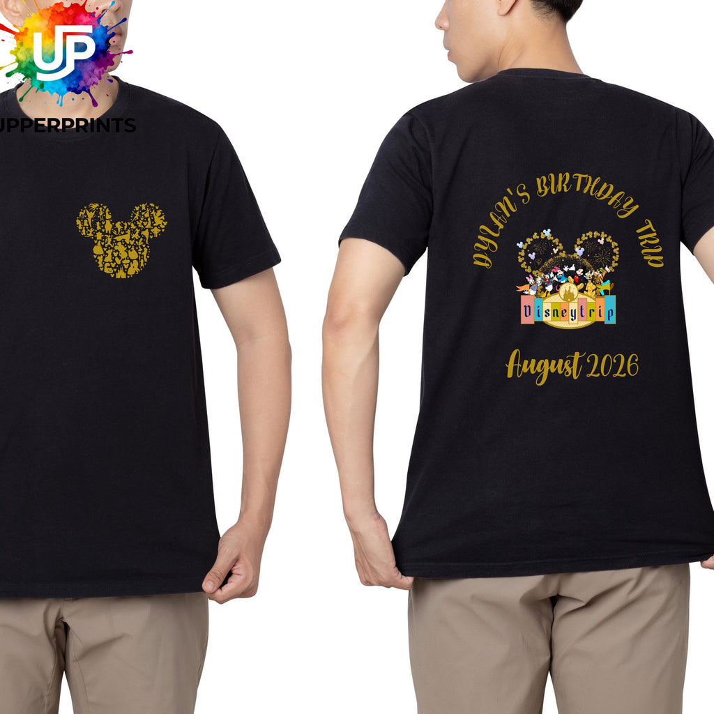Personalised Disney Trip T-Shirts | Matching Family Disney Shirts | Custom Front & Back | Kids, Adults and Plus size | Disney Holiday Tee