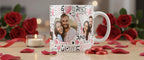Personalised Valentine Photo Mug – Custom LOVE Mug with 4 Photos – Romantic Gift for Him or Her