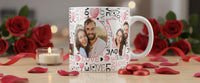 Personalised Valentine Photo Mug – Custom LOVE Mug with 4 Photos – Romantic Gift for Him or Her