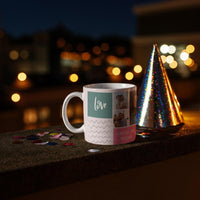 Personalised Valentine Photo Mug – Custom picture Mug with up to 8 Photos – Romantic Gift for Him or Her
