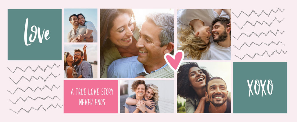 Personalised Valentine Photo Mug – Custom picture Mug with up to 8 Photos – Romantic Gift for Him or Her
