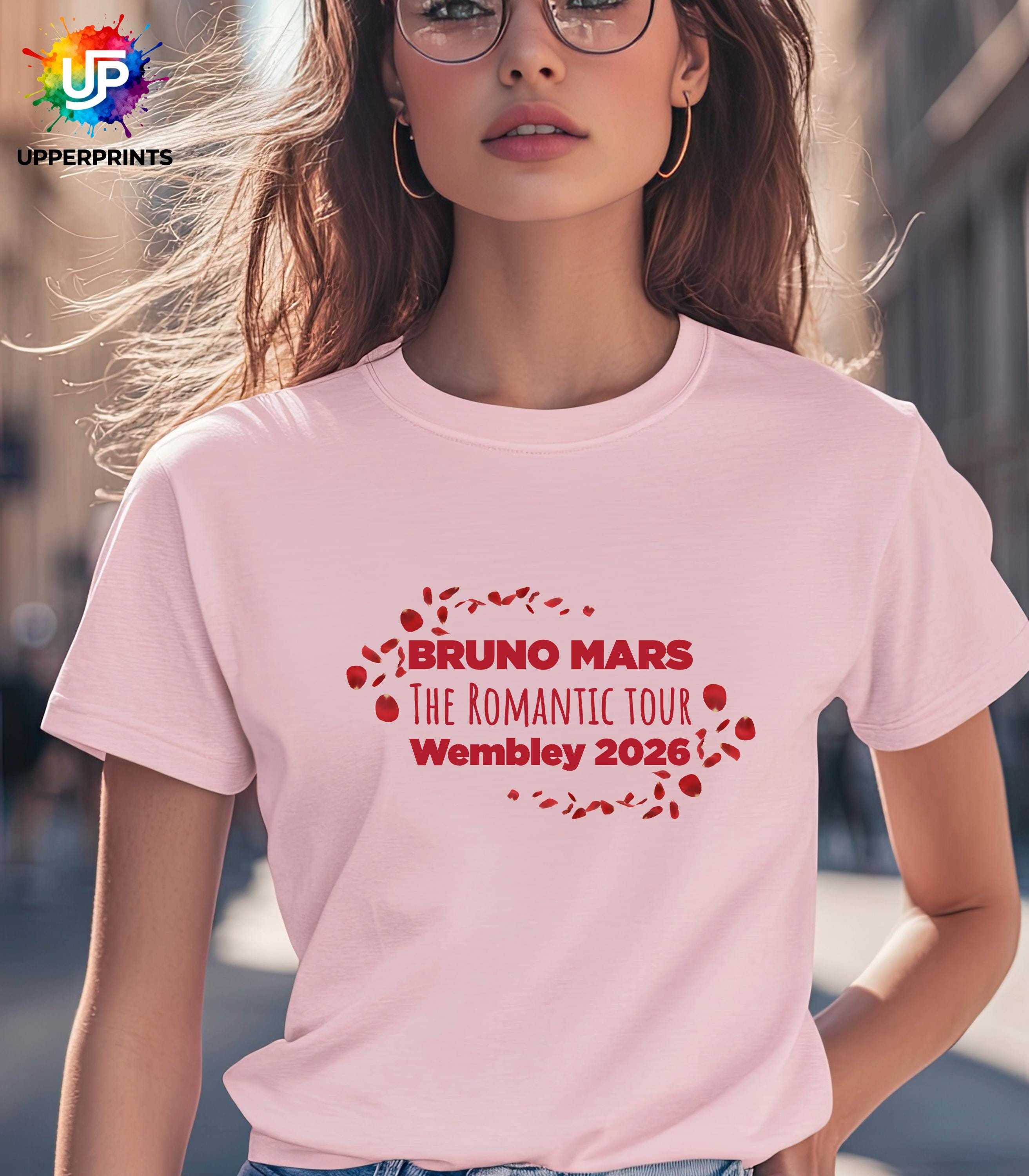 Bruno Mars The Romantic Tour Wembley 2026 T-Shirt | Unofficial Fan Merch | Unisex & Kids Concert Tee