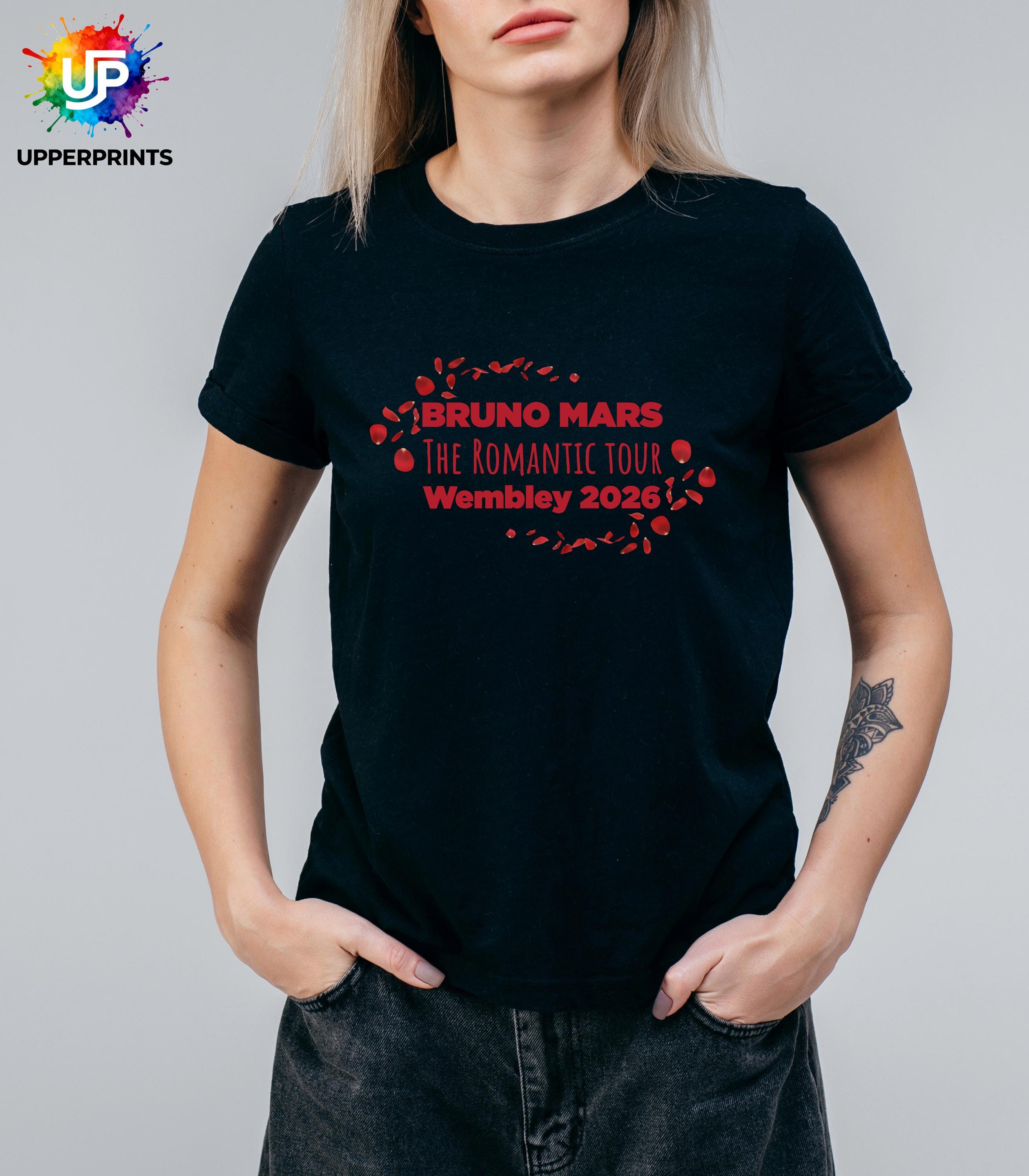 Bruno Mars The Romantic Tour Wembley 2026 T-Shirt | Unofficial Fan Merch | Unisex & Kids Concert Tee