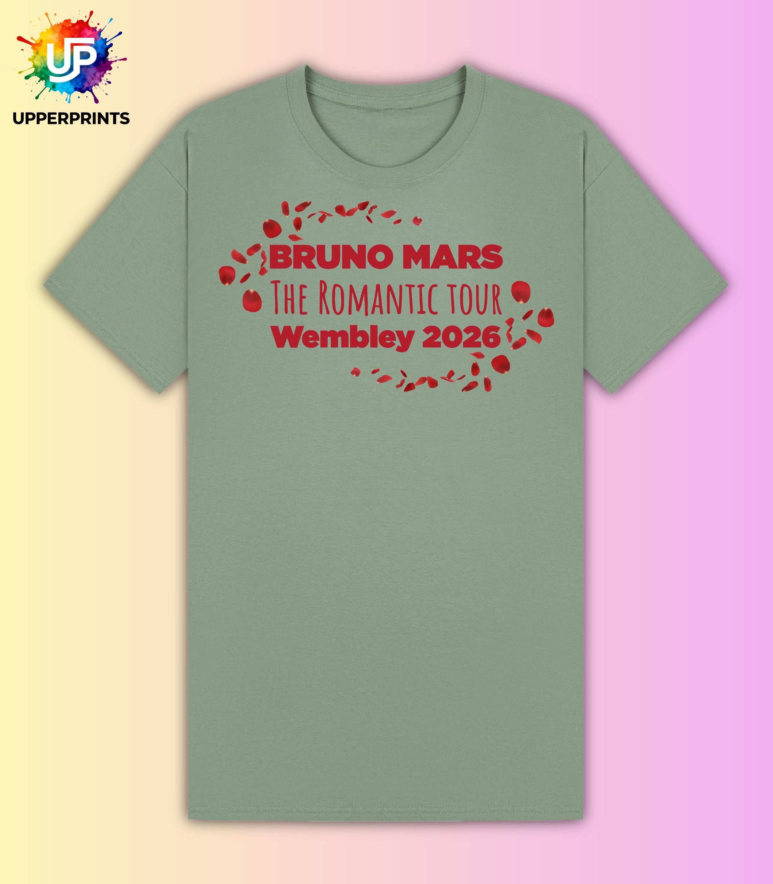 Bruno Mars The Romantic Tour Wembley 2026 T-Shirt | Unofficial Fan Merch | Unisex & Kids Concert Tee