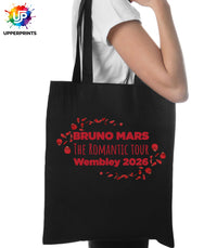 Bruno Mars Romantic Tour Wembley 2026 Tote Bag | Unofficial Fan Merch | Concert & Gig Shopper Bag