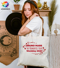 Bruno Mars Romantic Tour Wembley 2026 Tote Bag | Unofficial Fan Merch | Concert & Gig Shopper Bag