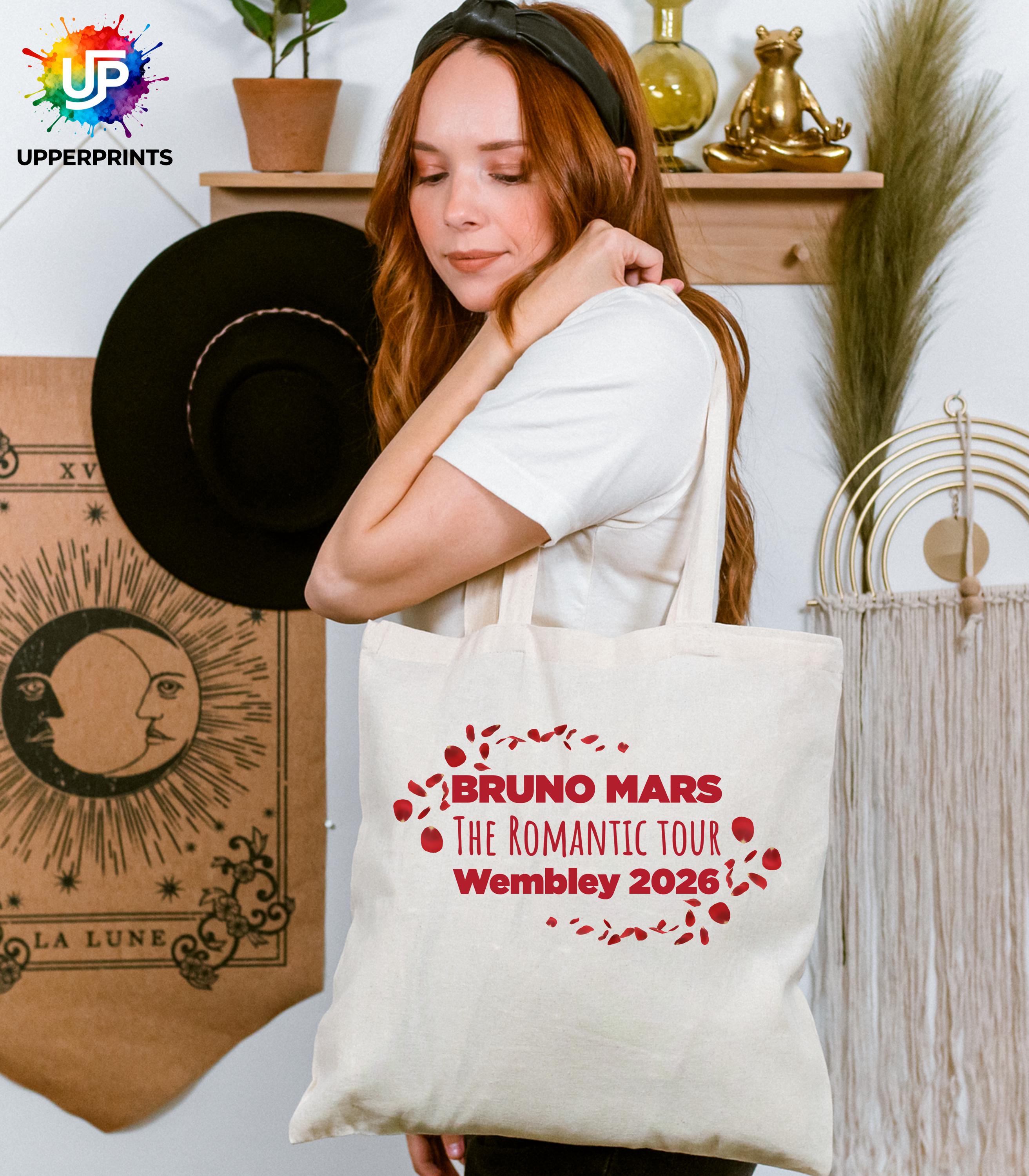 Bruno Mars Romantic Tour Wembley 2026 Tote Bag | Unofficial Fan Merch | Concert & Gig Shopper Bag