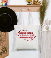 Bruno Mars Romantic Tour Wembley 2026 Tote Bag | Unofficial Fan Merch | Concert & Gig Shopper Bag