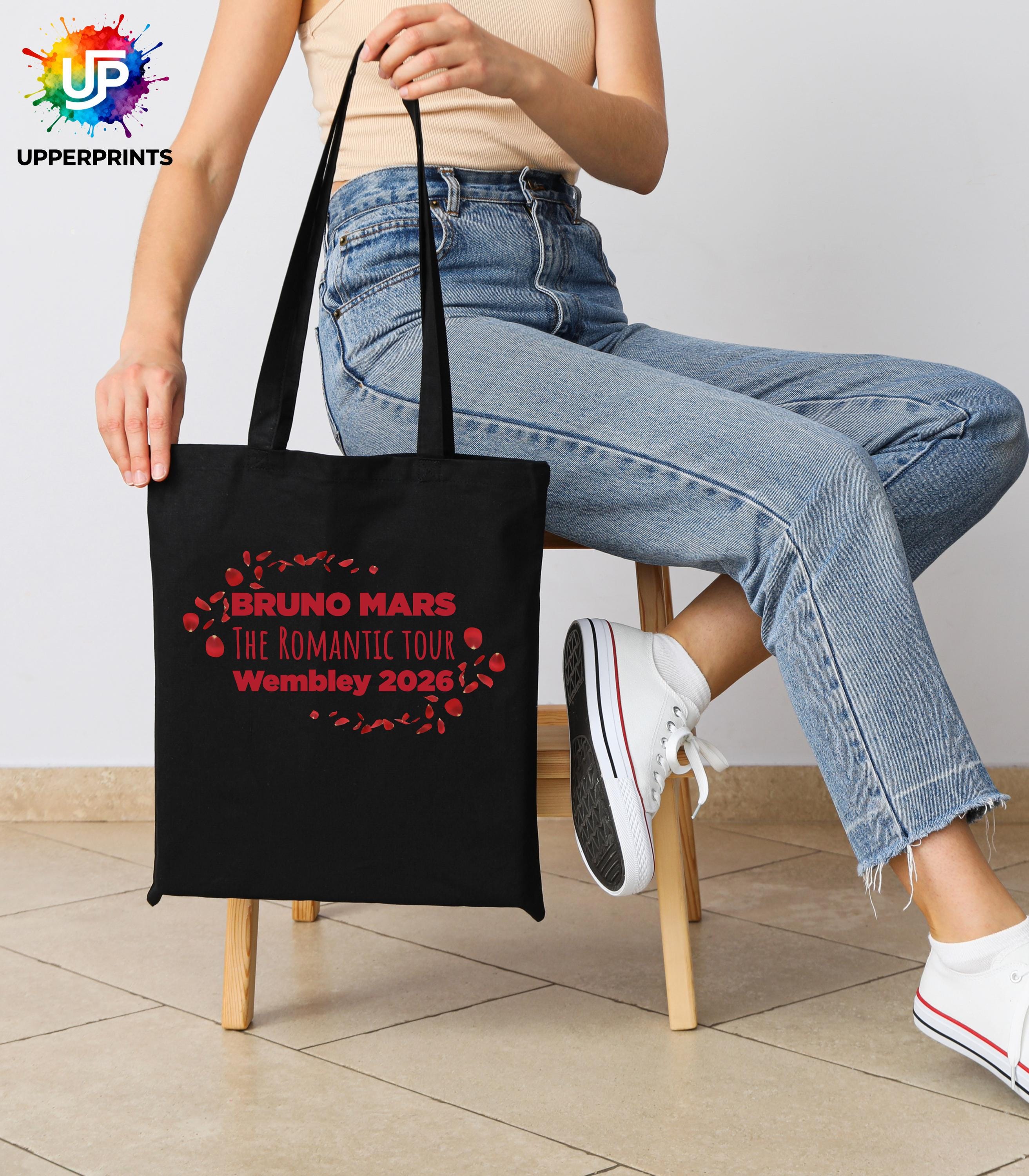 Bruno Mars Romantic Tour Wembley 2026 Tote Bag | Unofficial Fan Merch | Concert & Gig Shopper Bag
