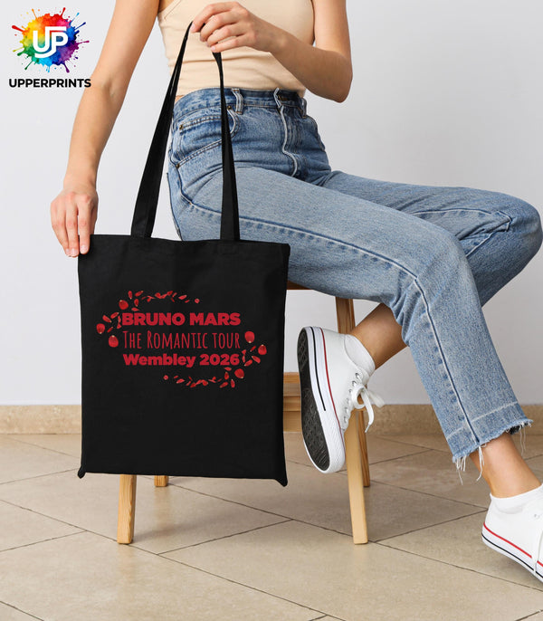 Bruno Mars Romantic Tour Wembley 2026 Tote Bag | Unofficial Fan Merch | Concert & Gig Shopper Bag