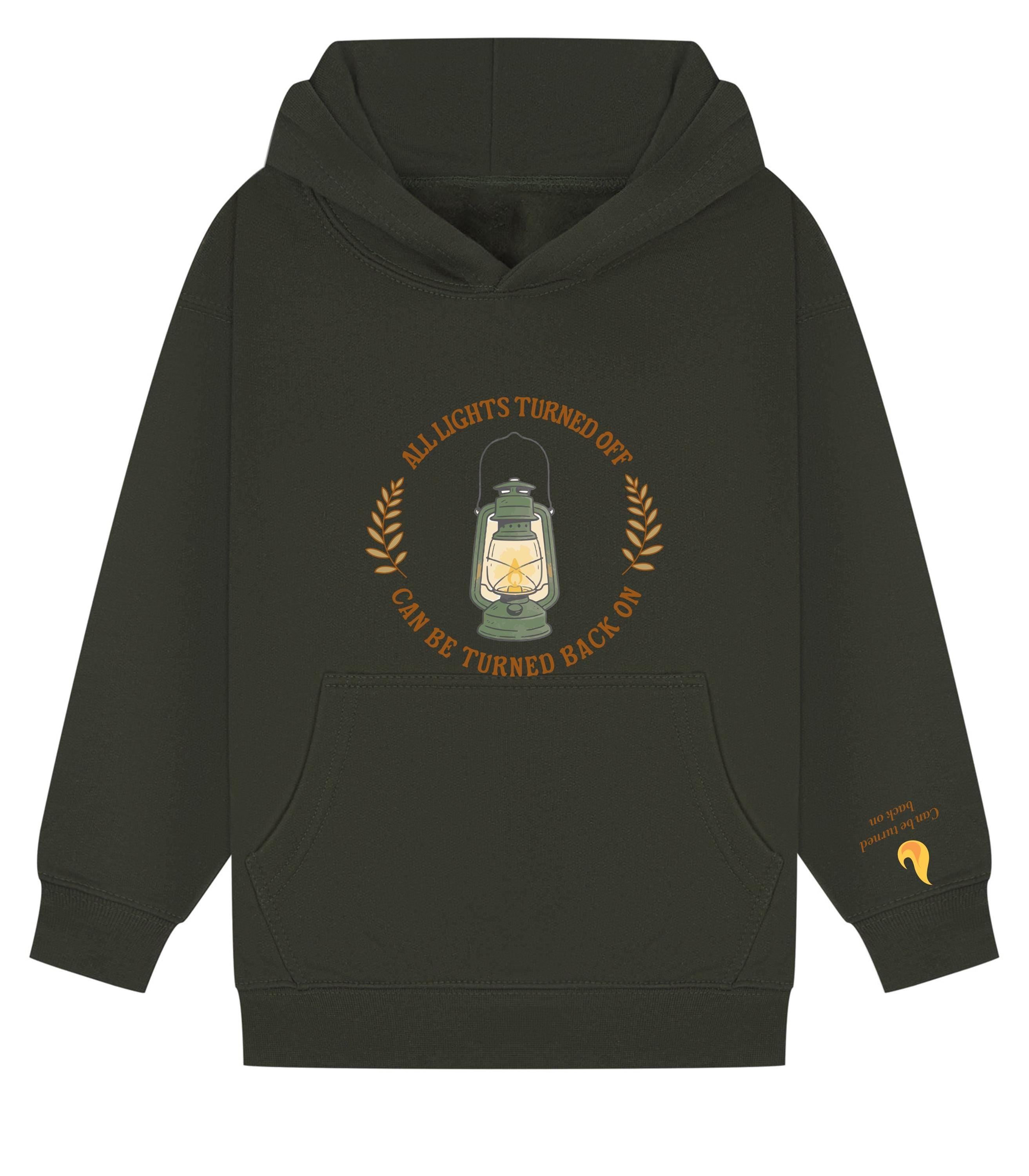 Noah Kahan Inspired hoodie | 'All Lights Turned Off Can Be Turned Back On' Lantern Hood | Sleeve detail