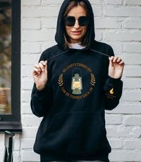 Noah Kahan Inspired hoodie | 'All Lights Turned Off Can Be Turned Back On' Lantern Hood | Sleeve detail