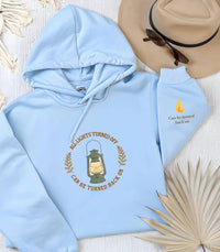 Noah Kahan Inspired hoodie | 'All Lights Turned Off Can Be Turned Back On' Lantern Hood | Sleeve detail