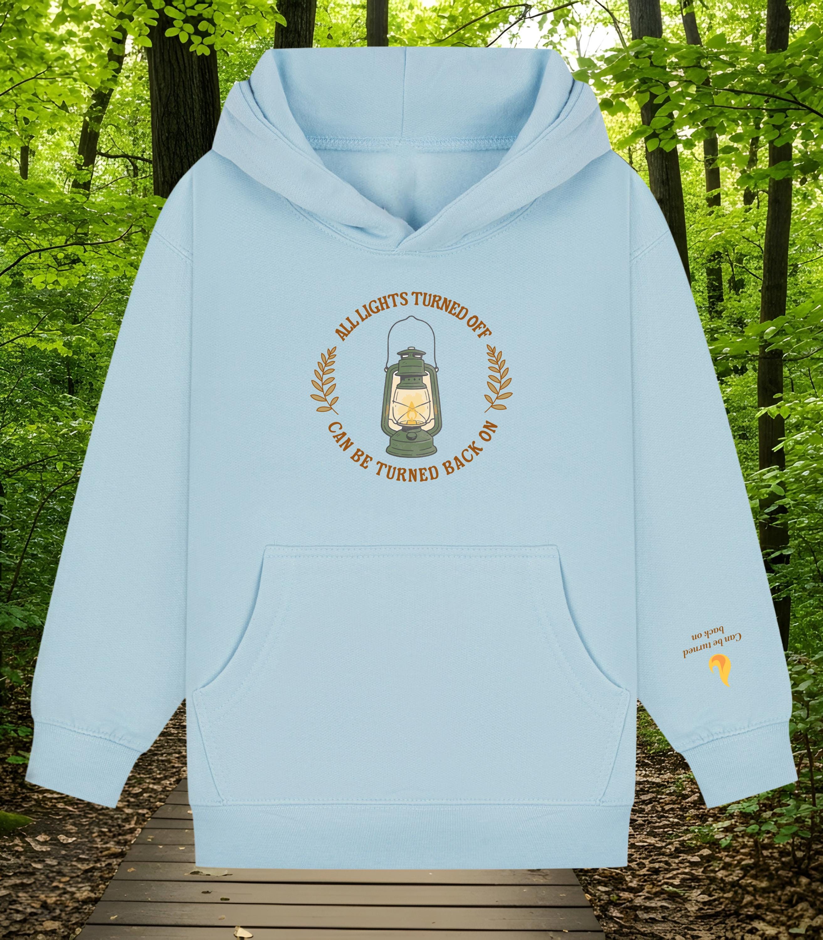 Noah Kahan Inspired hoodie | 'All Lights Turned Off Can Be Turned Back On' Lantern Hood | Sleeve detail