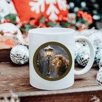 Narnia Inspired Mug | Aslan & Lamppost Design | "Once a King or Queen in Narnia" Quote | Gift for Book Lovers