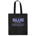 Blue 25 Years Tote Bag | Tour Cities Concert Bag | Blue Band Fan Tote | Reusable Cotton Shopper