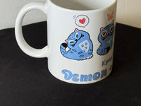 Kpop Demon Hunters Derpy tiger Mug – Blue cat 11oz cup for anime Fans & Cat Lovers