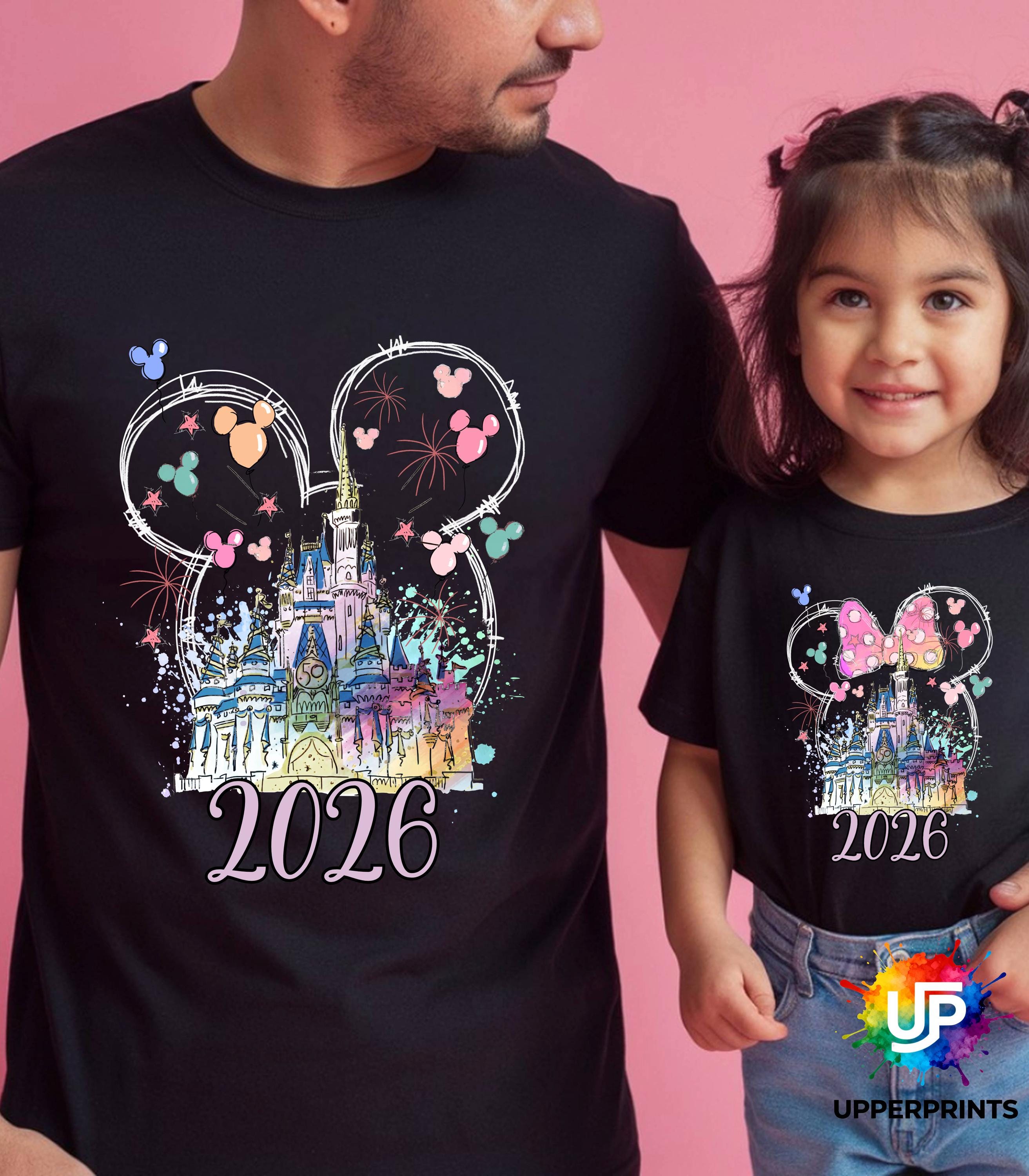2026 Disney Trip Personalised T-Shirt | Mickey or Minnie Design | Matching Family & Group Shirts