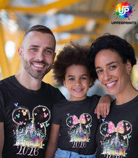 2026 Disney Trip Personalised T-Shirt | Mickey or Minnie Design | Matching Family & Group Shirts