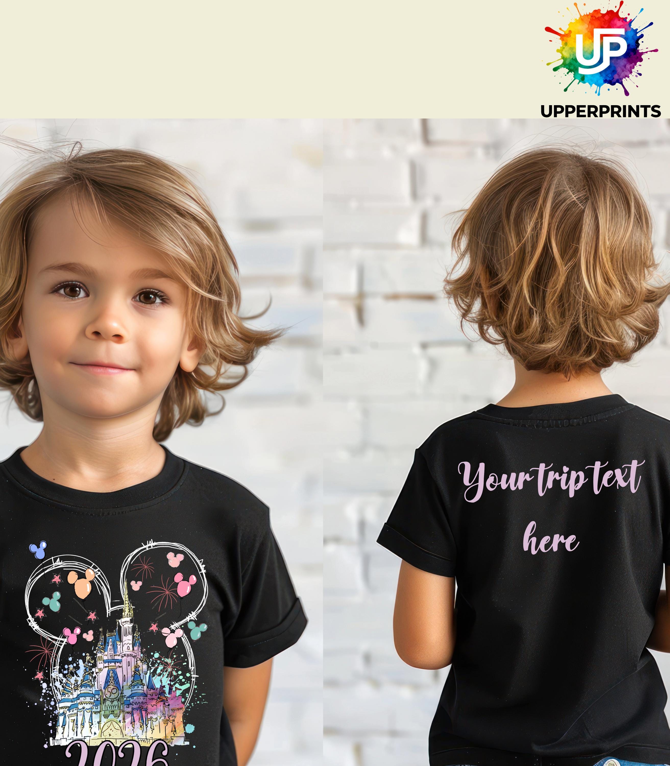 2026 Disney Trip Personalised T-Shirt | Mickey or Minnie Design | Matching Family & Group Shirts