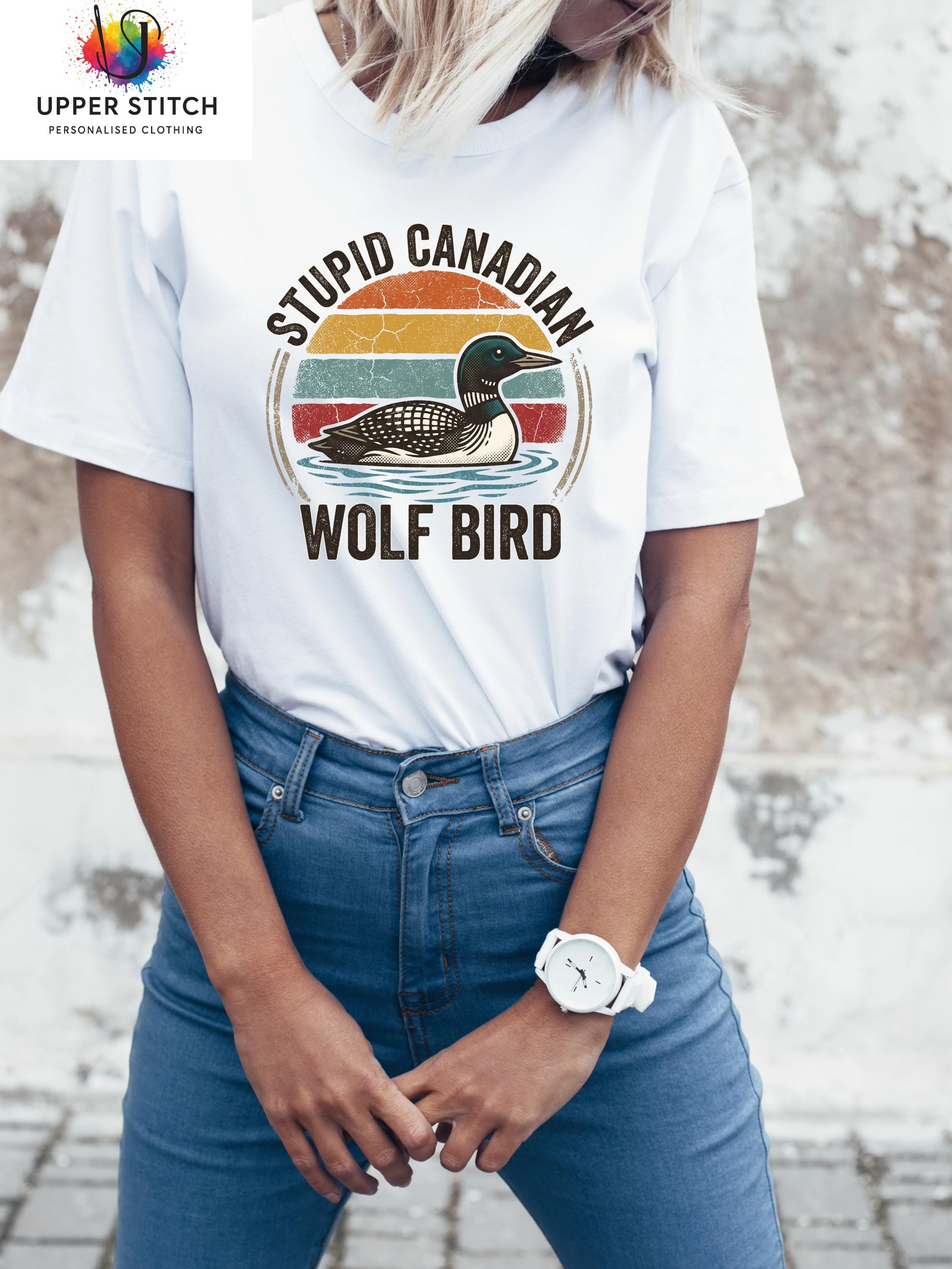 Stupid Canadian Wolf Bird T-Shirt | Heated Rivalry BookTok Hockey Romance Meme
