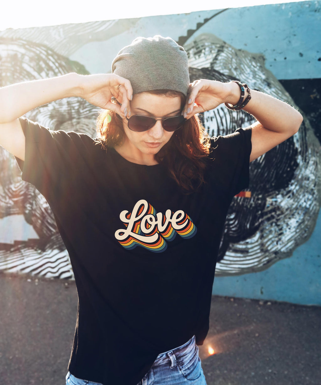 Retro Love T Shirt, Valentine’s Day Gift, Graphic Tee, Vintage Style Shirt, Birthday Gift, Unisex Love Shirt, Self Love Tee
