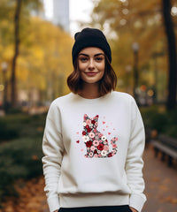 Floral Cat Sweatshirt, Cat Lover Jumper, Flower Kitty Design, Cozy Sweater, Gift for Cat Mum, Sizes S–5XL