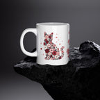 Floral Cat Mug, 'Floral Feral Fabulous' , Cat Lover Coffee Cup, Gift for Cat Mum