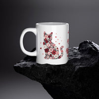 Floral Cat Mug, 'Floral Feral Fabulous' , Cat Lover Coffee Cup, Gift for Cat Mum