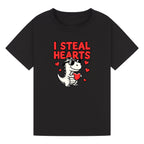 I Steal Hearts Kids T-Shirt | Cute Valentine Dinosaur Shirt | Boys & Girls Tee | Matching Family Outfit | Toddler to Adult Sizes
