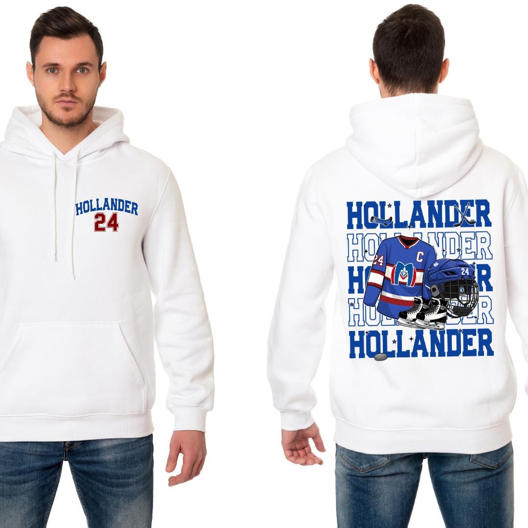 Hollander 24 Hockey Fan Art Hoodie | Unisex Sports Sweatshirt