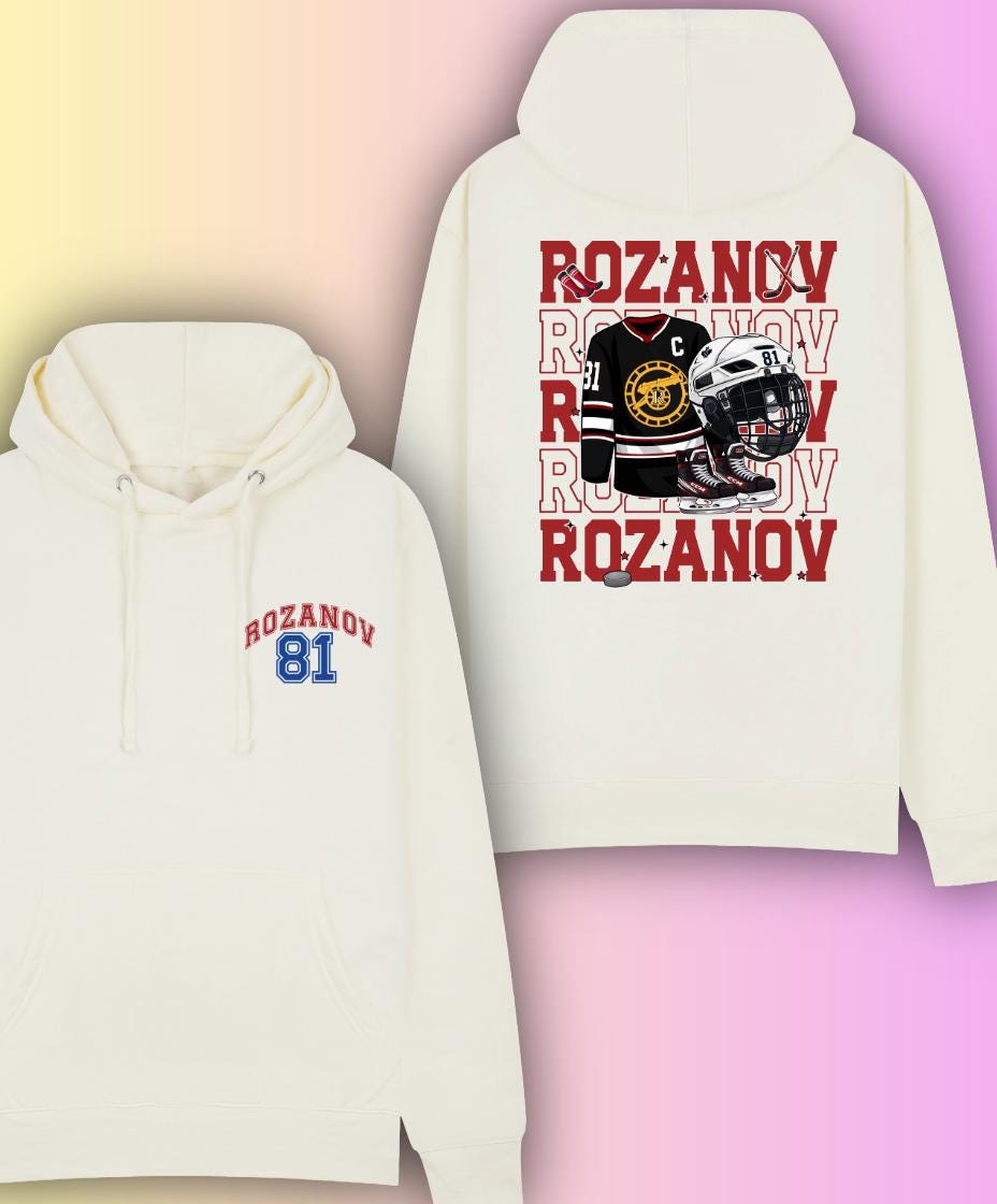 Rozanov 81 Hockey Hoodie | Hockey Fan Hood | Heated Rivalry | Unisex Inclusive sizing