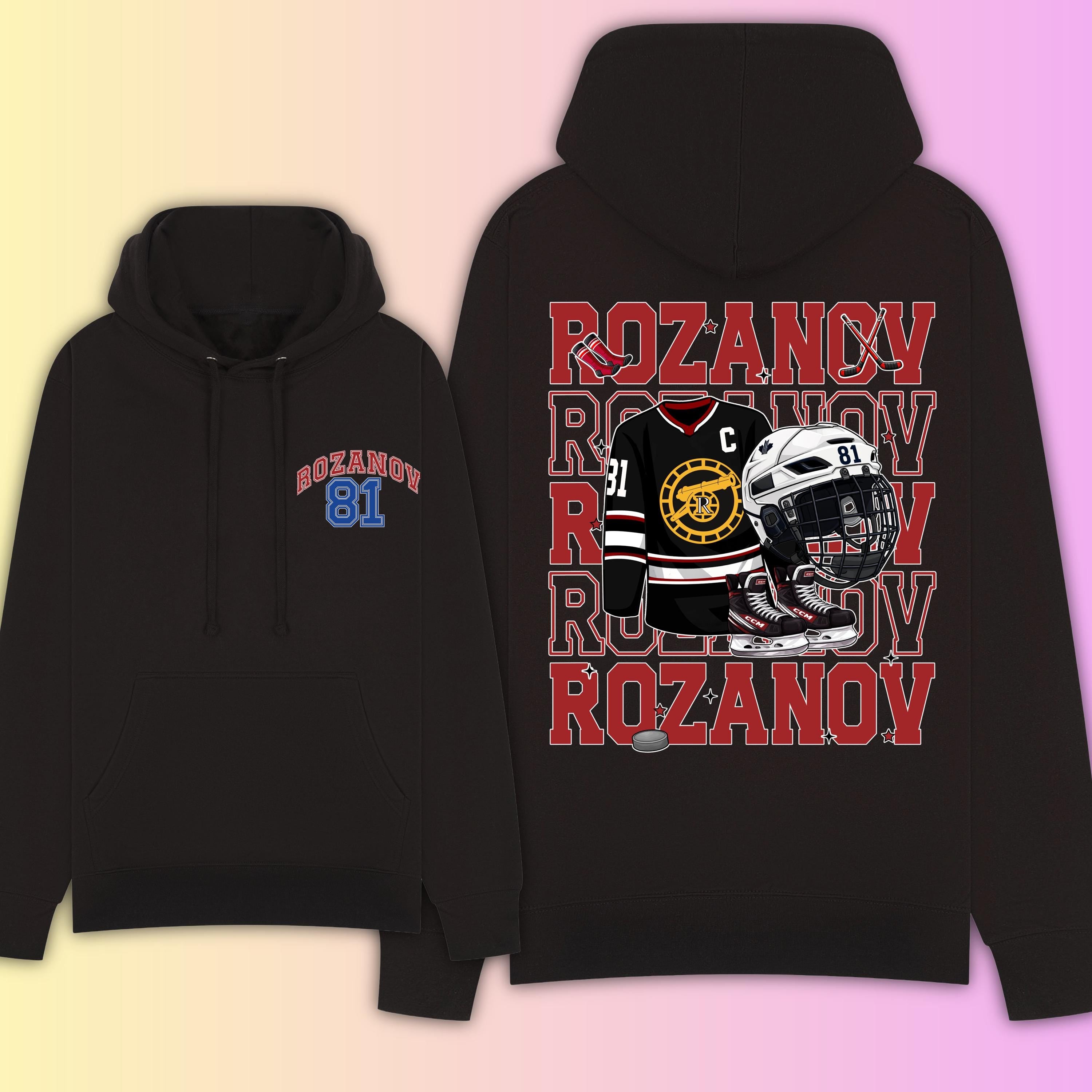 Rozanov 81 Hockey Hoodie | Hockey Fan Hood | Heated Rivalry | Unisex Inclusive sizing