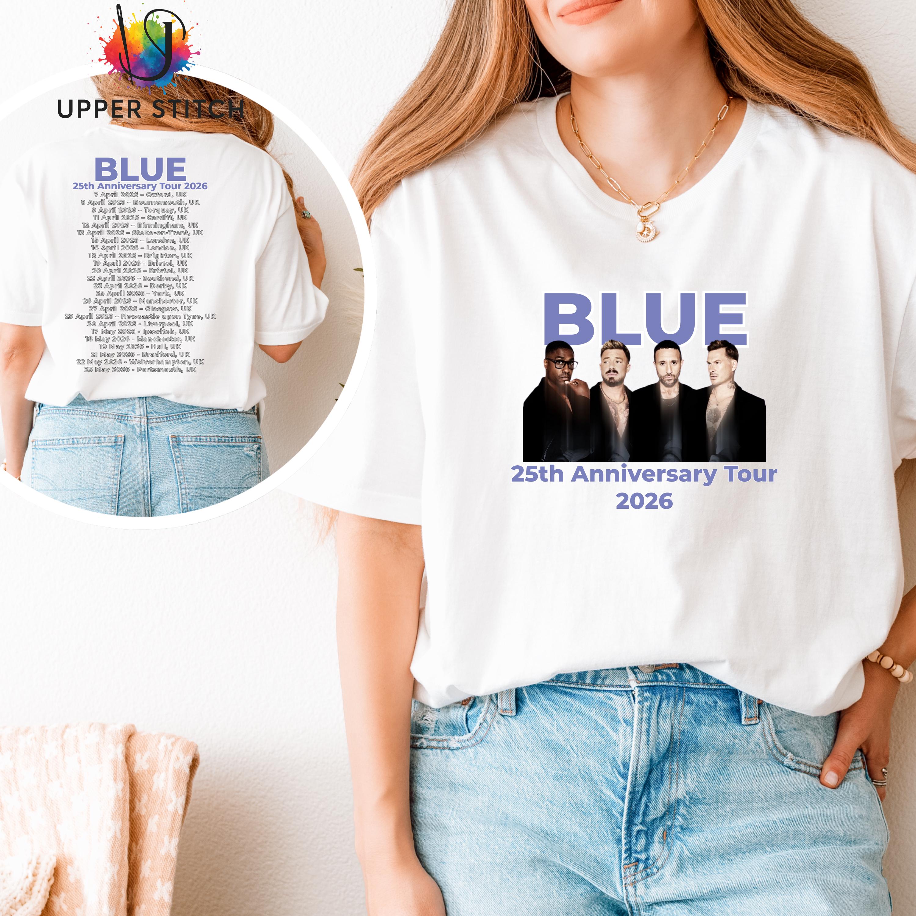 Blue 25th Anniversary Tour T-Shirt | Retro Boy Band Concert Tee