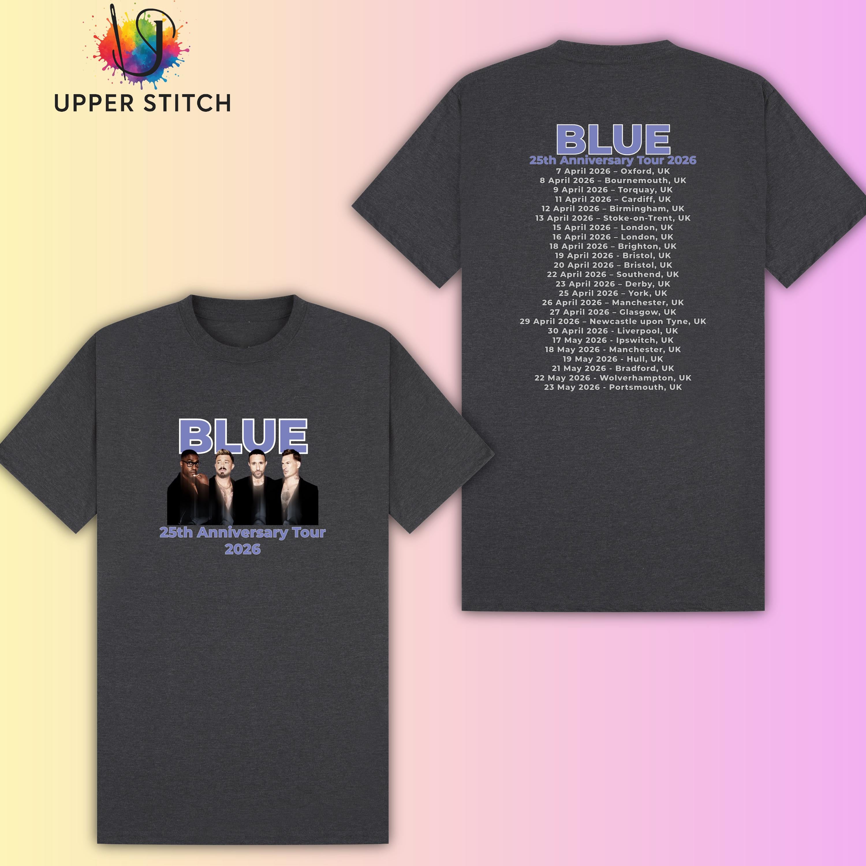 Blue 25th Anniversary Tour T-Shirt | Retro Boy Band Concert Tee